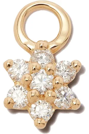 Maria Tash Charm floral en oro amarillo de 18kt con diamantes