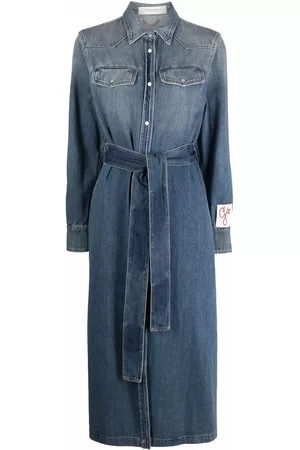 Golden Goose Vestido vaquero con parche y logo