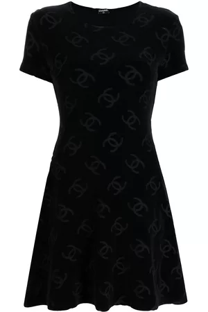 CHANEL Vestido con estampado Interlocking CC 1990