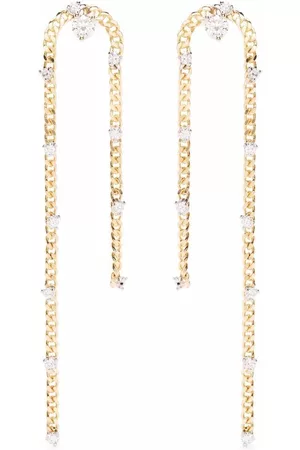DELFINA DELETTREZ Pendientes Unchain My Art en oro amarillo de 18 ct con diamantes