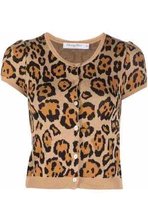 Dior Top de punto con motivo de leopardo 2010 pre-owned