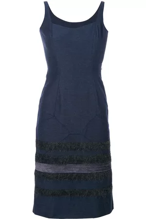 John Galliano Vestido con paneles a rayas