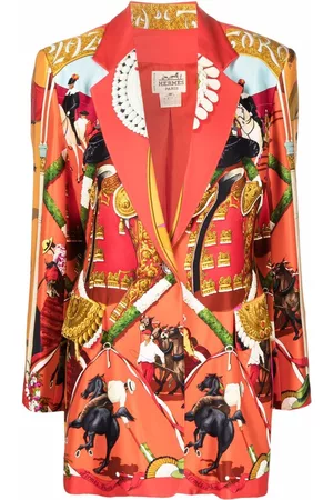 Hermès Blazer estampado con botones 1990 pre-owned