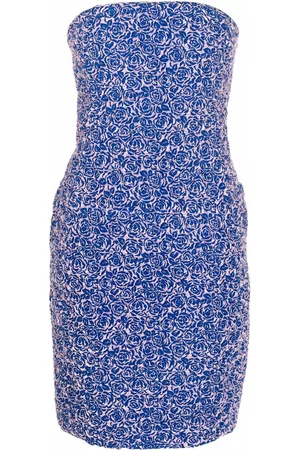 Dior Vestido palabra de honor con motivo floral 2010