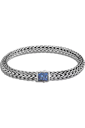 John Hardy Pulsera Classic Chain de 6,5mm reversible con zafiro en pavé