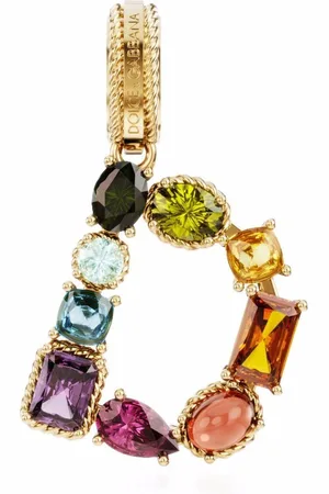 Dolce & Gabbana Colgante Rainbow Alphabet D en oro amarillo de 18 ct con múltiples piedras
