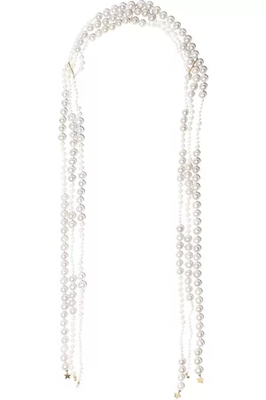 CAROLINA BUCCI Collar Lucky en oro amarillo de 18kt con zafiros y perlas