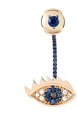 DELFINA DELETTREZ Pendiente con diamantes y zafiros "Eyes on me piercing"
