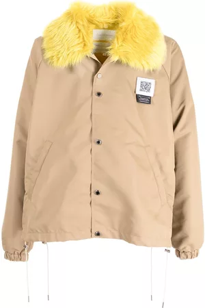 Fumito Ganryu Chaqueta camisera con cuello de pelo artificial