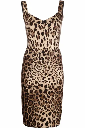 Dolce & Gabbana Vestido midi con estampado de leopardo