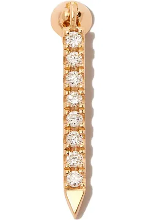 Maria Tash Pendiente Eternity Bar en oro amarillo de 18kt con diamante en pavé