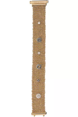 CAROLINA BUCCI Pulsera XII tejida en oro blanco y amarillo de 18kt con diamantes