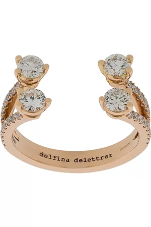 DELFINA DELETTREZ Anillo Dots Diamond en oro rosa 18kt