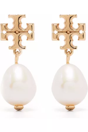 Tory Burch Pendientes de aro Kira con doble perla