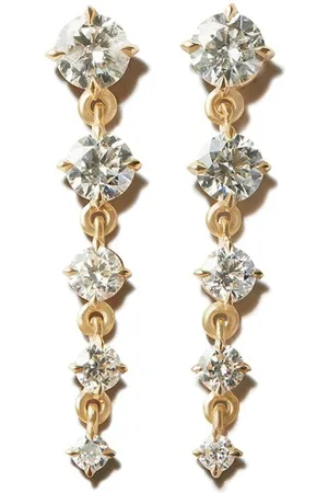 Lizzie Mandler Pendientes Éclat Five Drop en oro amarillo de 18kt con diamantes
