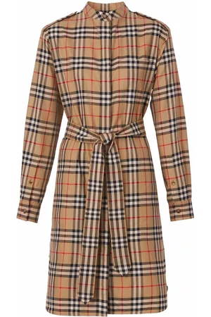 Burberry Vestido camisero con motivo Vintage Check