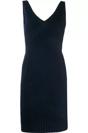 Dior Vestido con panel a rayas diplomáticas 2000