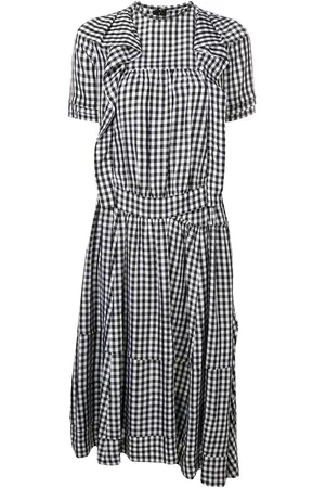 Comme des Garçons Vestido camisero con motivo de cuadros gingham