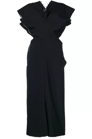 Comme des Garçons Vestido con peplum y bordes sin rematar