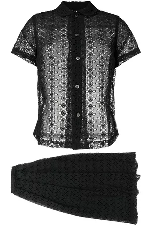 Comme des Garçons Traje de falda con bordado inglés 1998