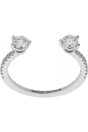 DELFINA DELETTREZ Anillo Dots Diamond Pave en oro blanco 18kt