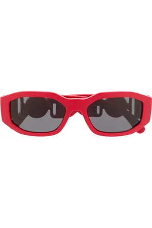VERSACE Gafas de sol rectangulares con placa del logo