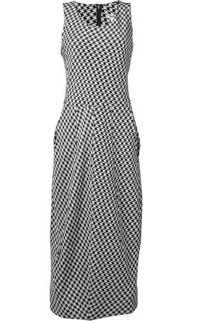 Comme des Garçons Vestido largo con motivo de pied de poule 1992