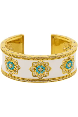 BUDDHA MAMA Brazalete Mandalas en oro amarillo de 20kt con diamante y turquesa