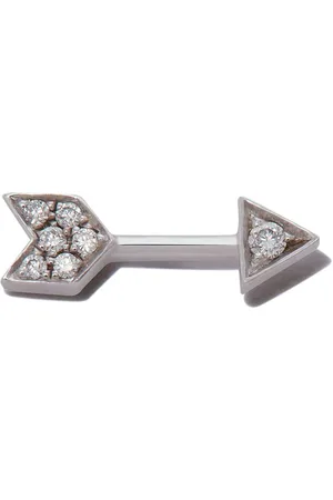 Maria Tash Pendientes Arrow en oro blanco de 18kt con diamantes