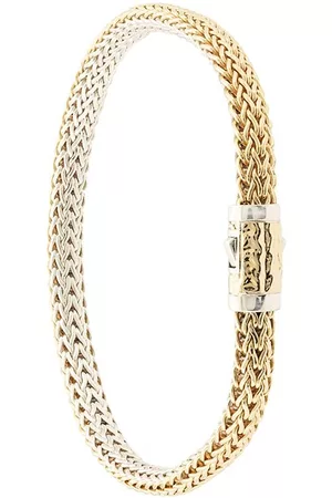 John Hardy Pulsera Classic Chain reversible en oro de 18kt y plata de ley