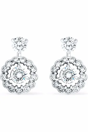 David Morris Pendientes Elizabeth en oro blanco de 18 ct con diamantes