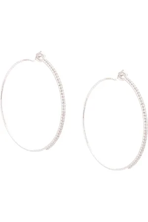 Mattia Cielo Pendientes de aro en oro blanco de 18kt con diamantes