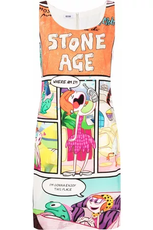 Moschino Vestido sin mangas con estampado Stone Age