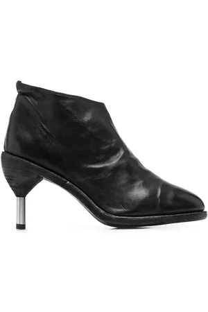 GUIDI Botines con tacón metalizado