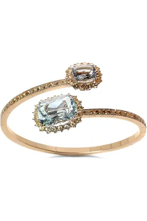 Dolce & Gabbana Anillo en oro amarillo con zafiro y aguamarina