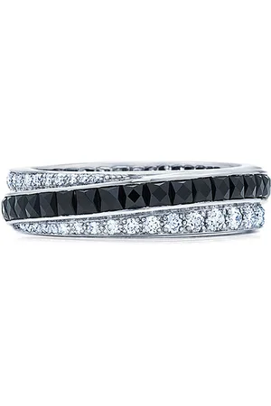 Fred Leighton Anillo en oro blanco de 18kt con ónix y diamantes