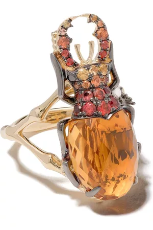 ANNOUSHKA Anillo Mythology en oro amarillo de 18kt con citrino
