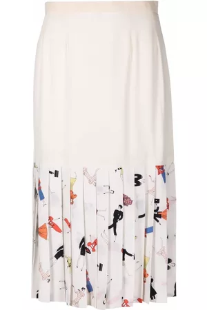 CHANEL Falda plisada con motivo Mademoiselle 1990