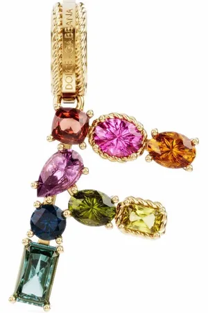 Dolce & Gabbana Colgante Rainbow Alphabet F en oro amarillo de 18 ct con múltiples piedras