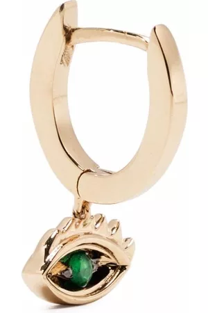 DELFINA DELETTREZ Pendiente Micro-Eye Piercing en oro amarillo de 9 ct con esmeralda