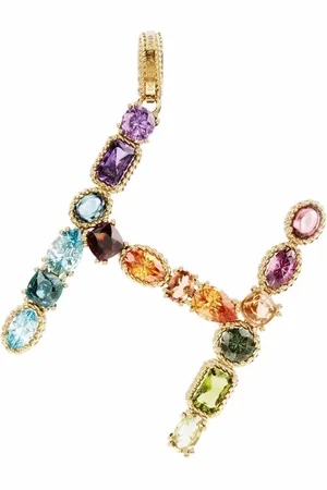 Dolce & Gabbana Colgante de letra L en oro amarillo de 18 ct con gemas