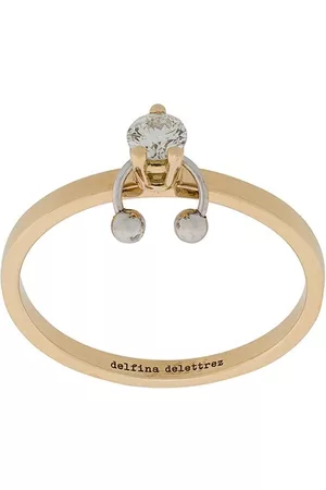 DELFINA DELETTREZ Anillo Two In One en oro y oro blanco 18kt con diamantes