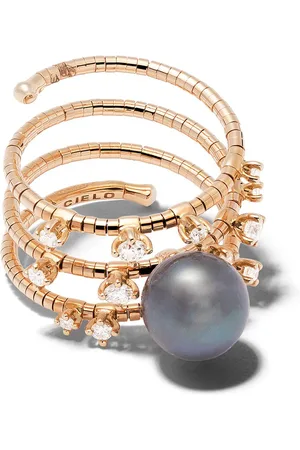 Mattia Cielo Anillo Rugiada en oro de 18kt con diamantes