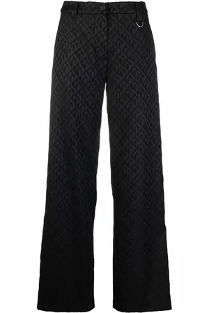 Marine Serre Pantalones de vestir con luna estampada