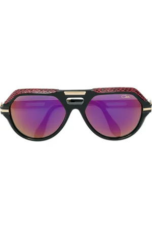 Cazal Gafas de sol oversize con detalle de cuero