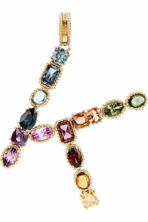 Dolce & Gabbana Colgante Rainbow Alphabet K en oro amarillo de 18 ct con múltiples piedras
