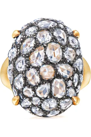 Fred Leighton Anillo de cóctel oval en oro amarillo de 18kt con diamantes