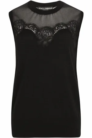 Dolce & Gabbana Jersey sin mangas con detalle de encaje
