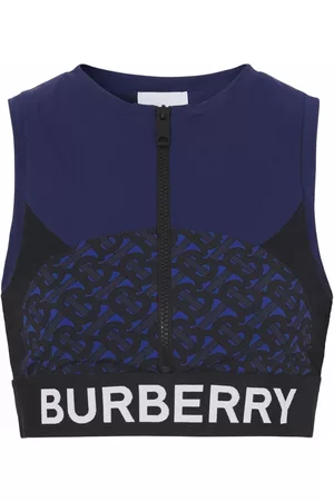 Burberry Top corto con cremallera y monograma TB