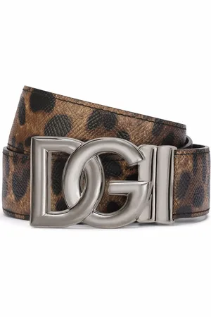 Dolce & Gabbana Cinturón reversible con estampado de leopardo